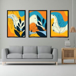 Abstract Leef Wall Frame Set