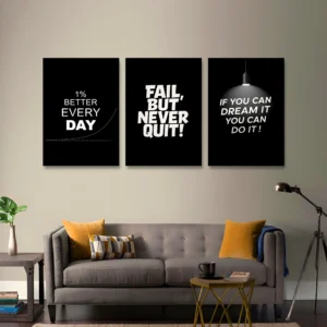 Fail But Never Quit Motivation Frame Set