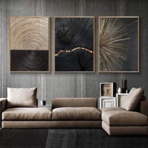 Abstract Black foil (3panel) | Wall Art