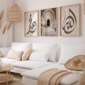 3-piece minimalist boho Islamic wall art set