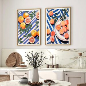 2-Piece Mediterranean Summer Fruit Canvas Set