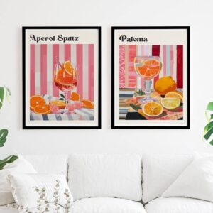 "Retro Cocktail Collection" 2-Piece Bar & Kitchen Canvas Set