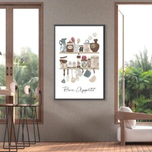Boho Cartoon Crockery and Spices Shelf Dining Decor