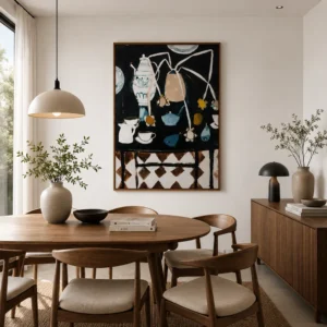 The Dinning Gallery Piece Canvas Wall Art Frame